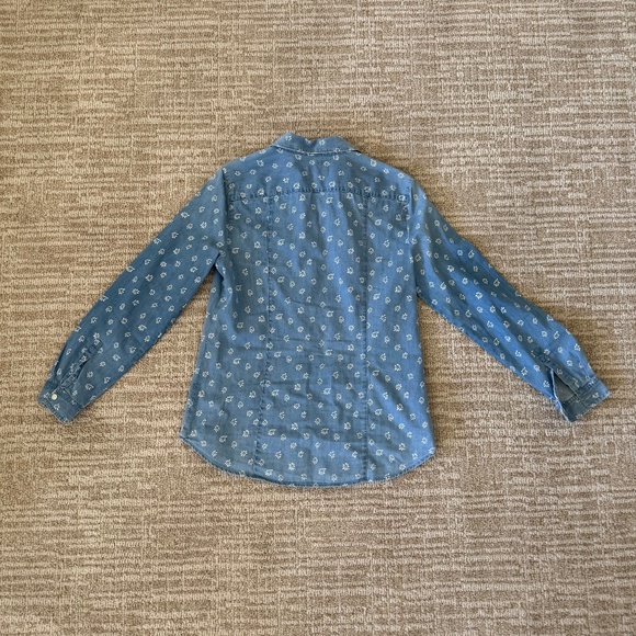 LOFT Softened Button Down Jean Top - Picture 2 of 4